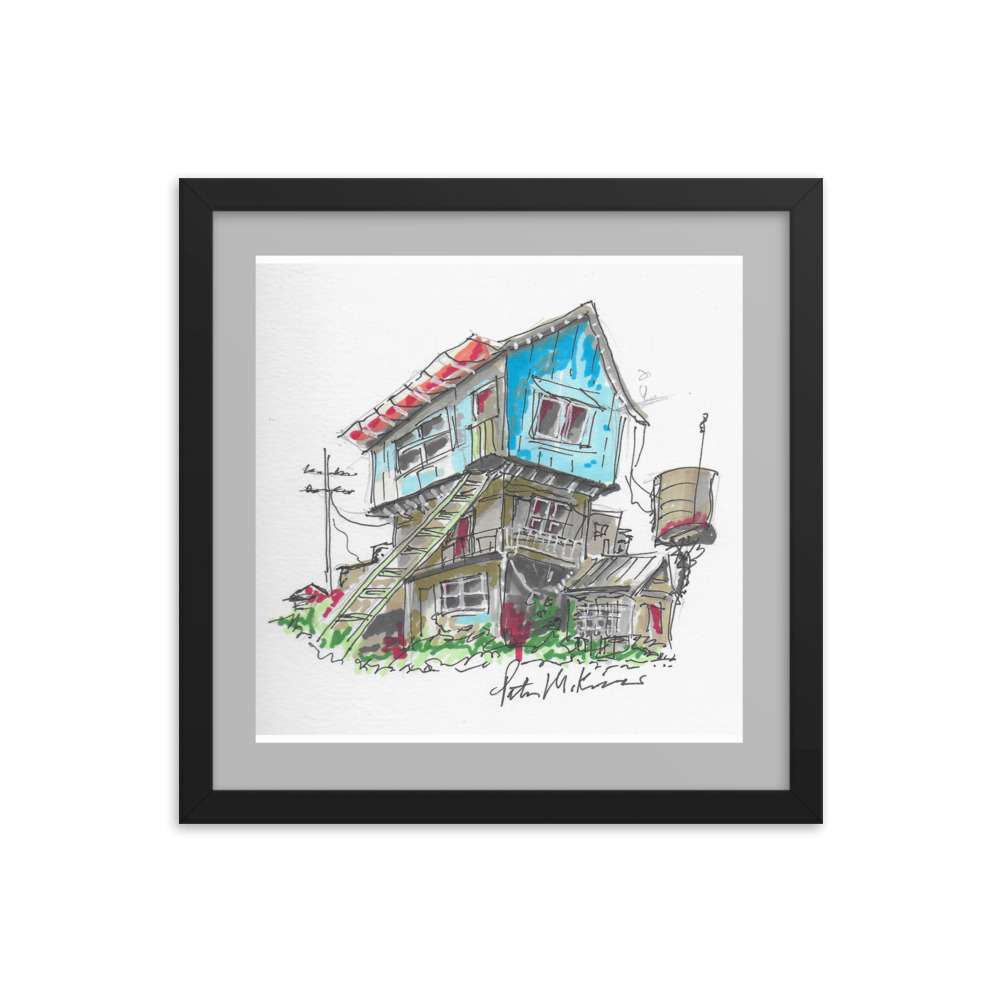 Sketch of House with Water tank 2 Sketch of House with Water tank - Image 2