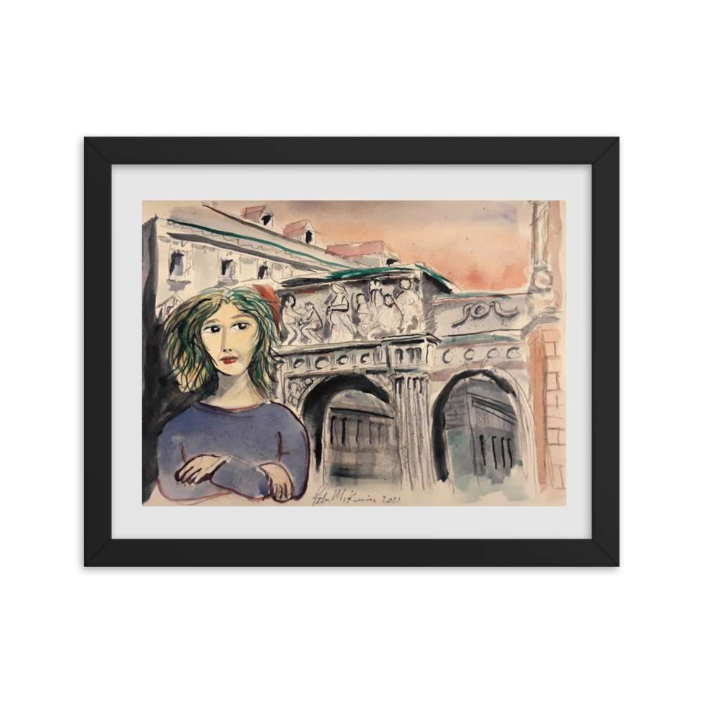 Woman at Arch Watercolor 2 Woman at Arch Watercolor - Image 2