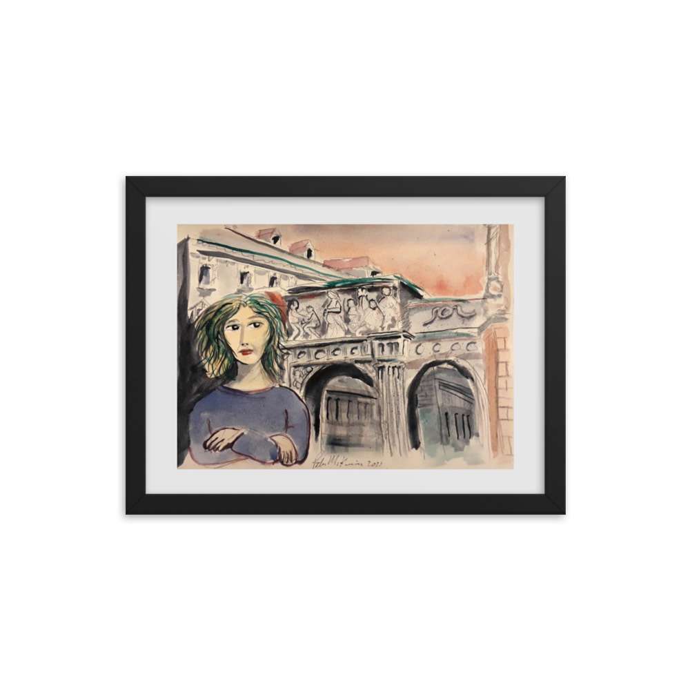 Woman at Arch Watercolor 3 Woman at Arch Watercolor - Image 3