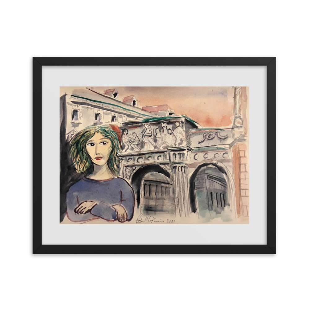 Woman at Arch Watercolor 4 Woman at Arch Watercolor - Image 4