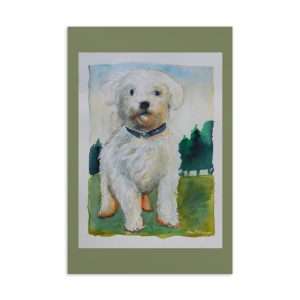 White Dog Postcard