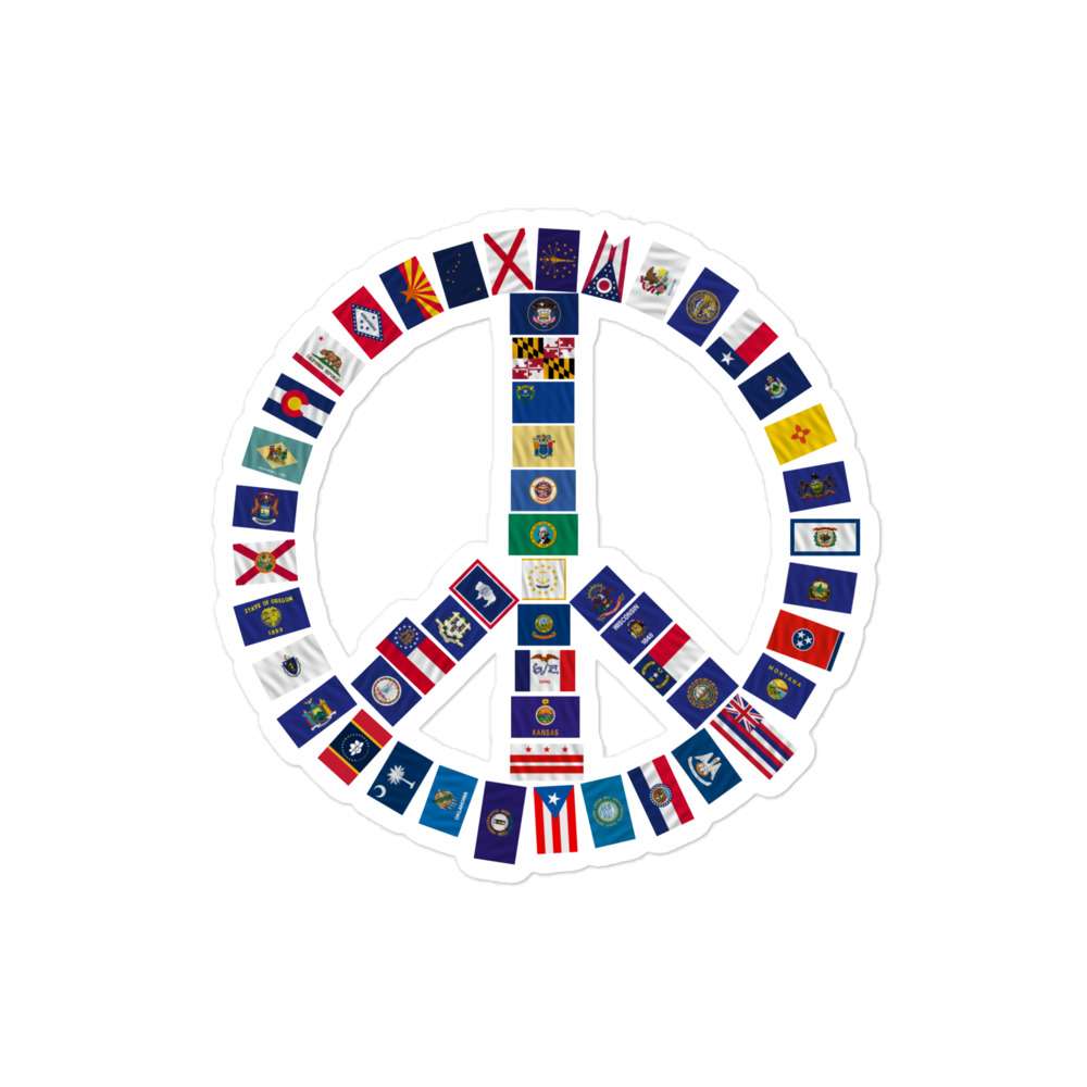 State Peace Flag Sticker 3 State Peace Flag Sticker - Image 3