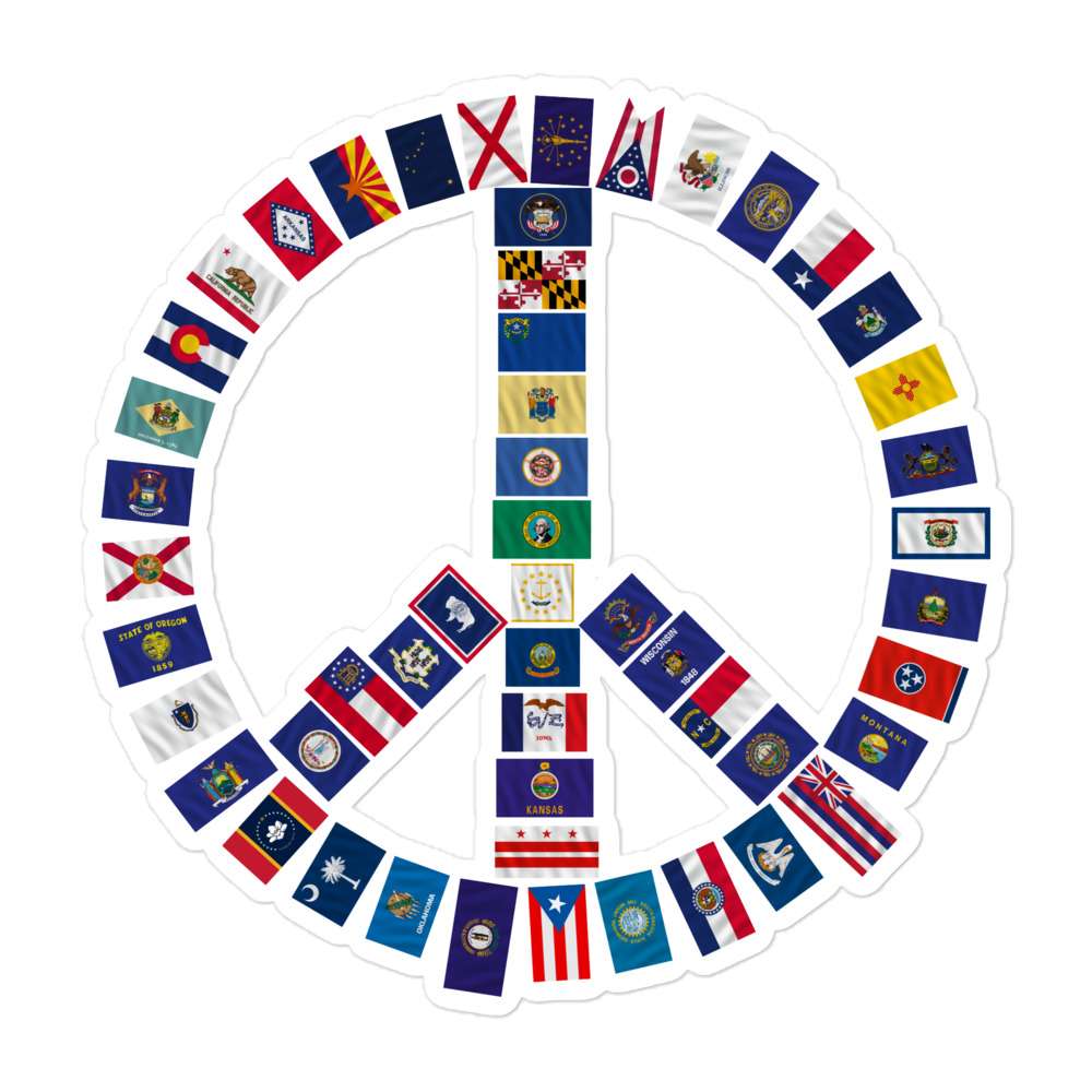 State Peace Flag Sticker 4 State Peace Flag Sticker - Image 4