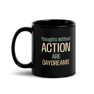 Actions Black Glossy Mug