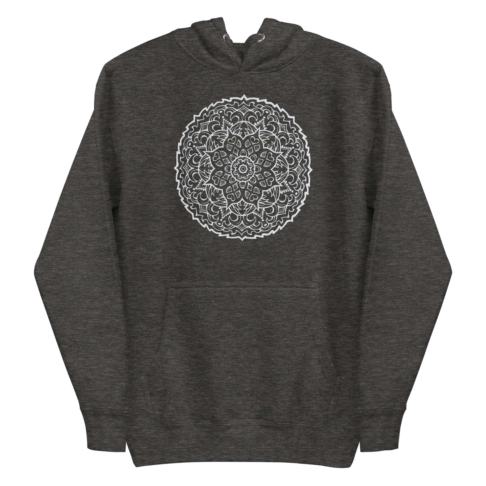 White Mandala Starburst Hoodie 4 White Mandala Starburst Hoodie - Image 4