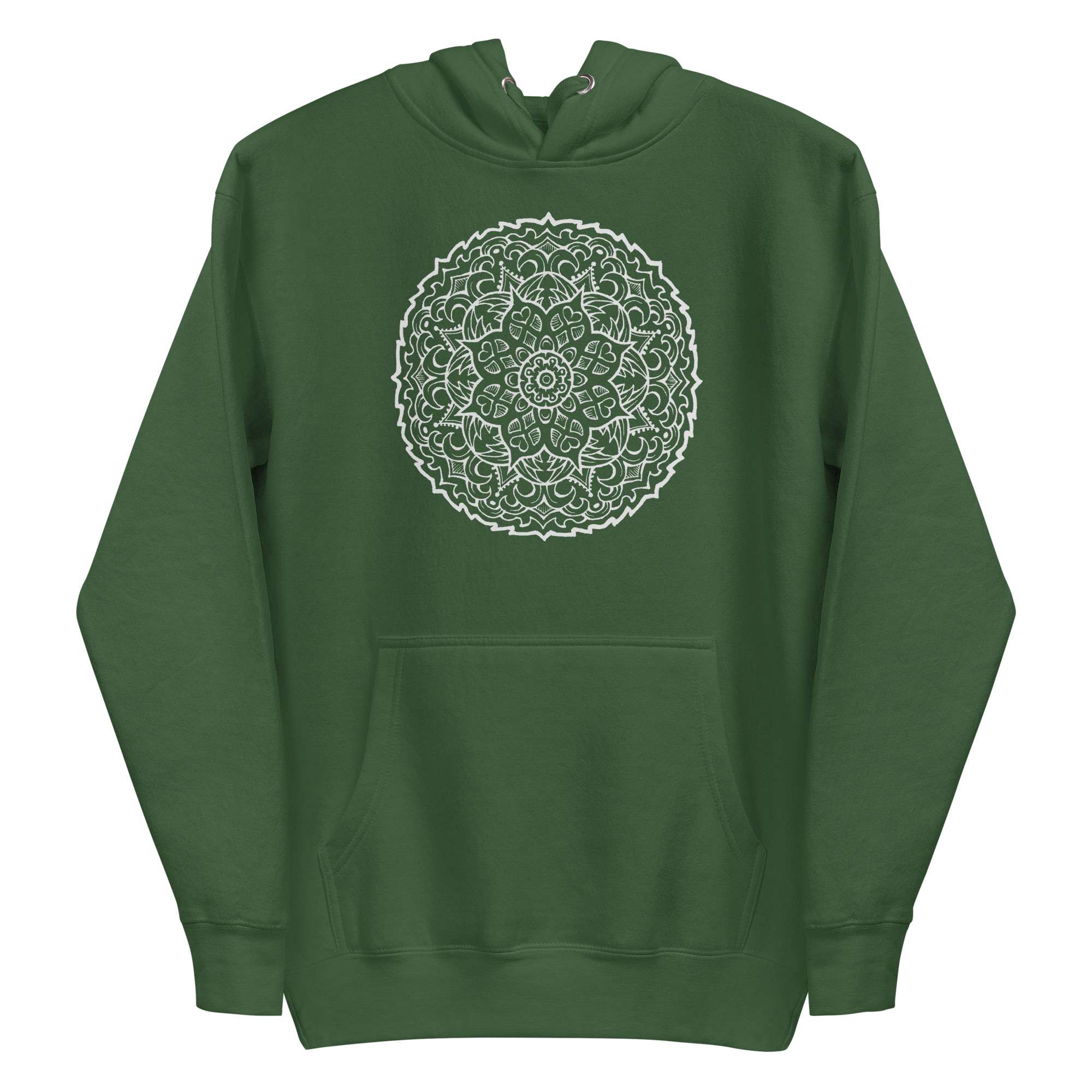 White Mandala Starburst Hoodie 6 White Mandala Starburst Hoodie - Image 6