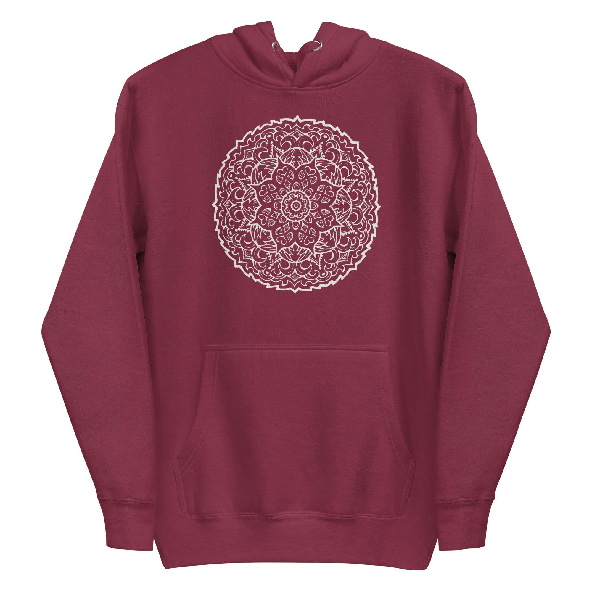 White Mandala Starburst Hoodie 3 White Mandala Starburst Hoodie - Image 3