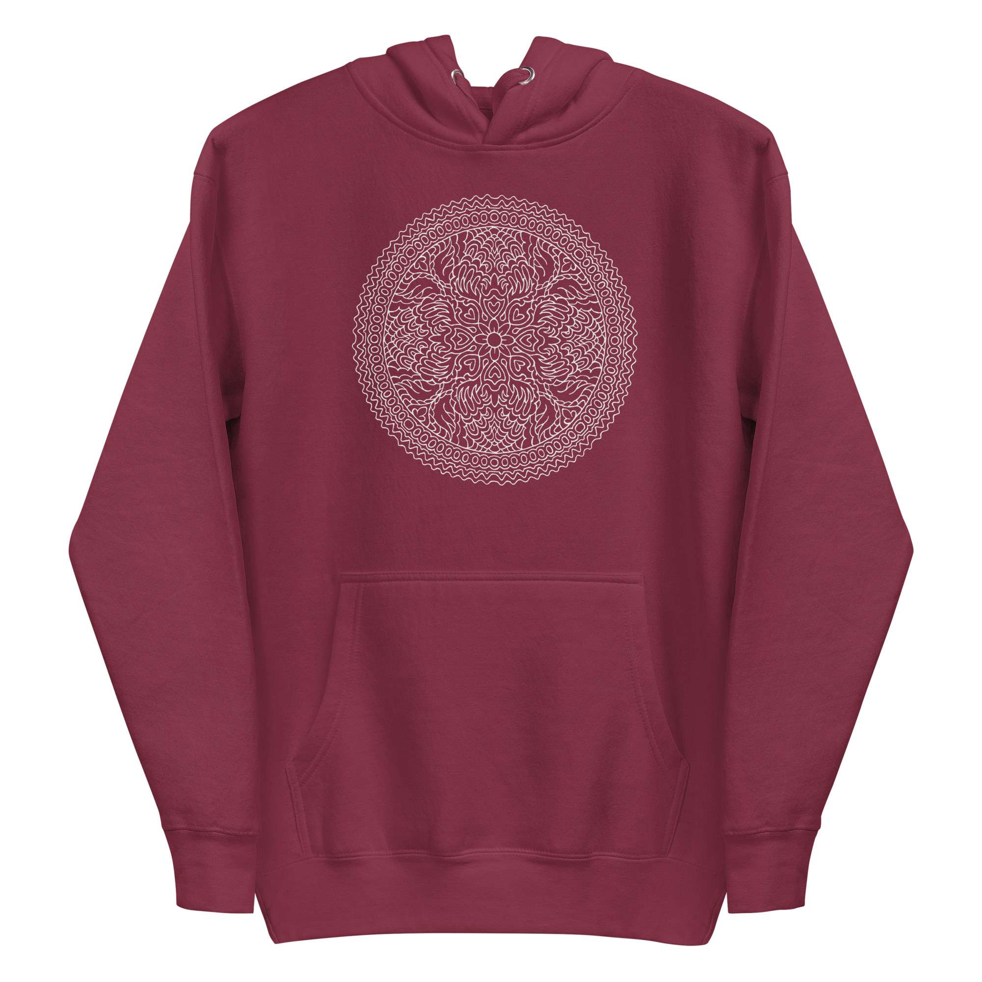 White Mandala Flower Hoodie 3 White Mandala Flower Hoodie - Image 3