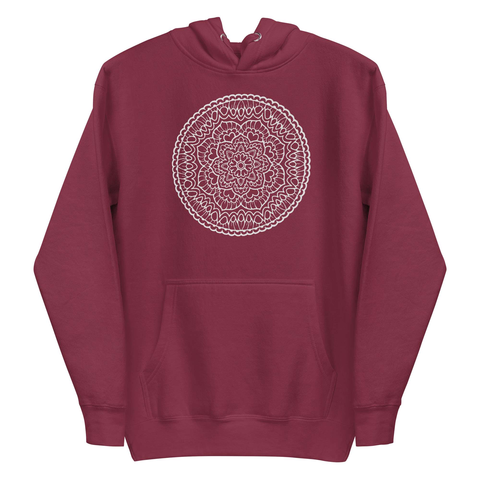 White Mandala Heart Hoodie 1 White Mandala Heart Hoodie