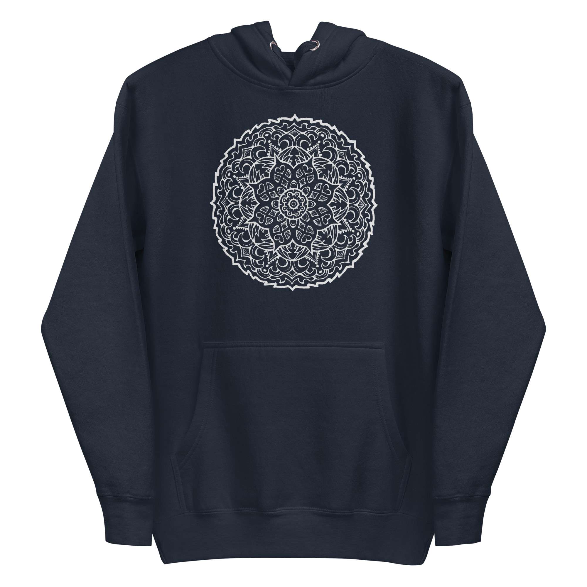 White Mandala Starburst Hoodie 2 White Mandala Starburst Hoodie - Image 2