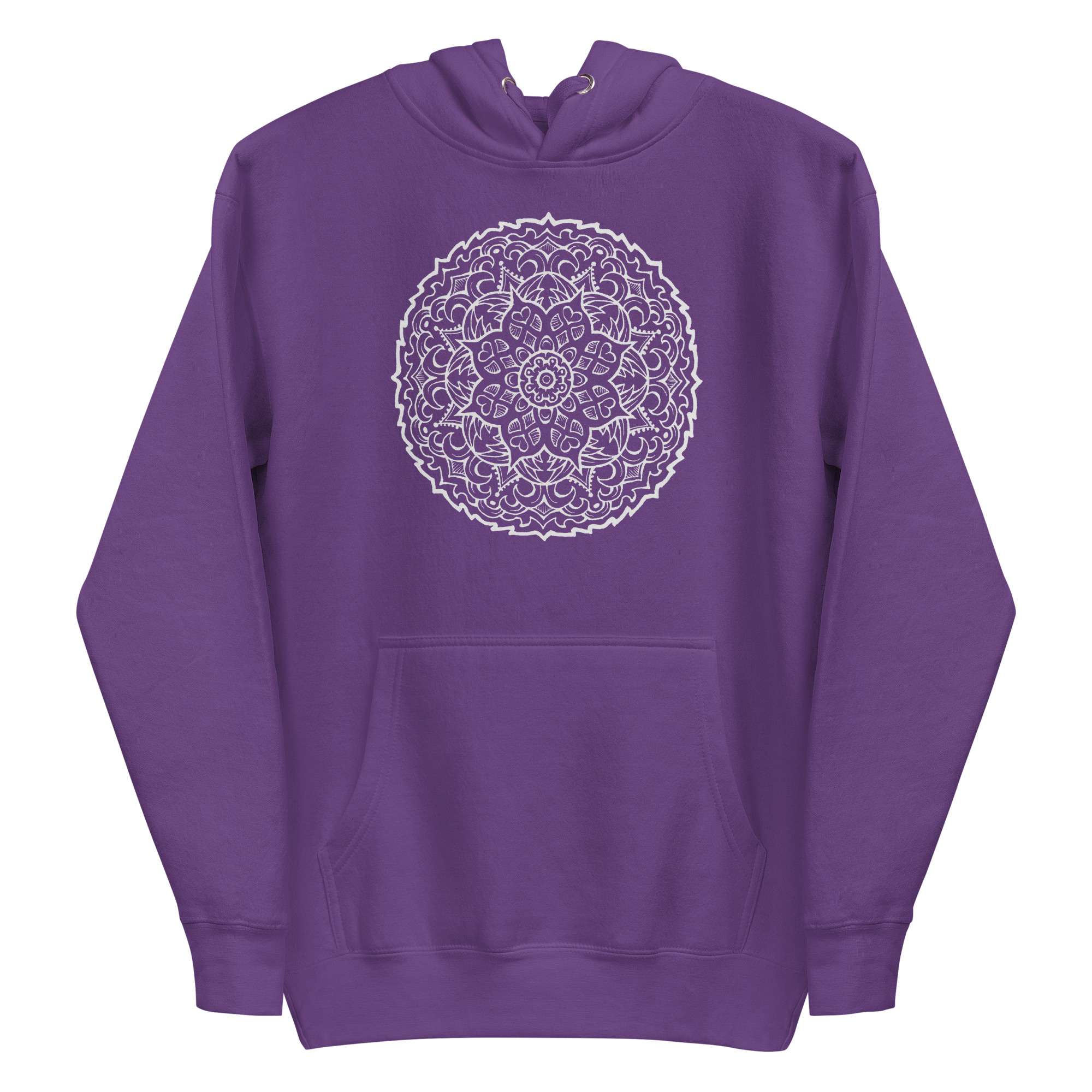 White Mandala Starburst Hoodie 1 White Mandala Starburst Hoodie