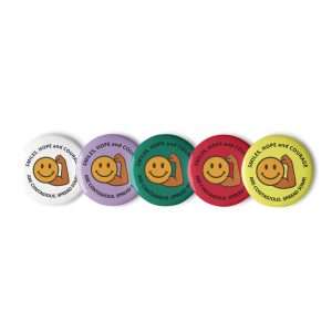 About Us 7 Smiles, Hope and Courage button 5 pack